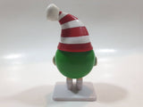 Mars M&M's Christmas Themed Green Character 4 1/4" Tall Plastic Toy Figure