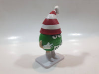 Mars M&M's Christmas Themed Green Character 4 1/4" Tall Plastic Toy Figure