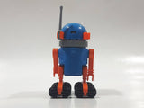 1990 Geobra Playmobil #3318 Moon Walker Space Robot Figure Blue and Orange 3" Tall Toy Figure