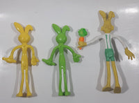 Set of 3 Bendable 5 1/2" to 6" Tall Toy Rabbit Figures