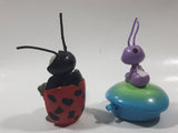 1998 McDonald's Pixar A Bug's Life Movie Francis the Ladybug & Dot Ant 2 1/2" Tall Plastic Toy Figures Set of 2