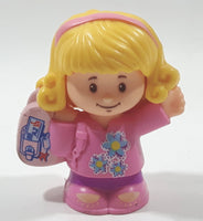 2016 Little People Travel Together Airplane Girl in Pink With Luggage 2 1/2" Tall Toy Figure