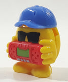 Ferrero Kinder Surprise EN598 Emoji in Blue Hat Holding Red Music Player 1 1/2" Tall Toy Figure