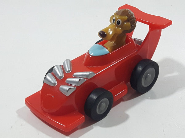 Ferrero Kinder Surprise MPG FT-3-113 Lion Driving Red Race Car 3" Long Pullback Friction Motorized Toy Car Vehicle
