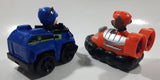 SML Spin Master Paw Patrol Rescue Racers Chase in Blue Police Car and Zuma in Orange Hovercraft Boat Plastic Toy Car Vehicles Set of 2