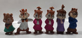 2009 McDonald's Fox Bagdasarian Alvin and The Chipmunks The Squeakquel 3" to 4" Tall Toy Figures Lot of 6