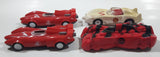 2008 McDonald's WBEL Speed Racer Movie Film White and Red Plastic Die Cast Toy Car Vehicles Lot of 4