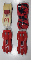 2008 McDonald's WBEL Speed Racer Movie Film White and Red Plastic Die Cast Toy Car Vehicles Lot of 4