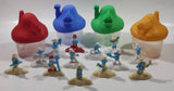 2017 McDonald's Smurfs The Lost Village Movie Film Set of 4 Houses with 13 Smurf Friends Toy Figures Mixed Lot