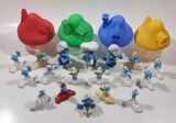 2017 McDonald's Smurfs The Lost Village Movie Film Set of 4 Houses with 14 Smurf Friends and 4 Other Toy Figures Mixed Lot