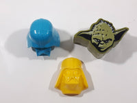 2013 LFL Star wars Yoda, Yellow Darth Vader and Blue Darth Vader Small Plastic Containers - Yellow Darth Missing Back