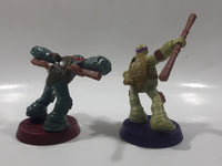 2012 McDonald's Viacom TMNT Teenage Mutant Ninja Turtles Donatello and Raphael 3" Tall Toy Figures Set of 2