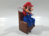 2017 McDonald's Nintendo Super Mario Waving Mario Sitting in Block Chair Plastic Toy