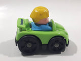 Little People Blonde Boy Male Blue Clothes Green Plastic Toy Sports Car Vehicle Made in Mexico
