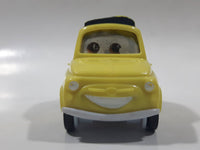 2006 McDonald's Disney Pixar Cars Luigi Yellow Pullback Plastic Die Cast Toy Car Vehicle