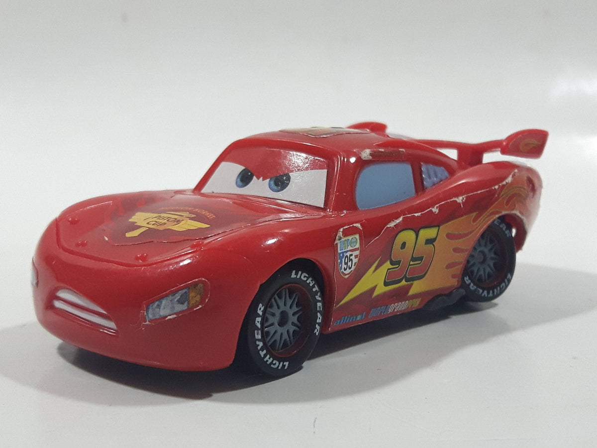 Mattel Disney Pixar Cars Lightning McQueen #95 Red Plastic Die Cast To ...