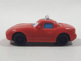 Disney Pixar Cars Taxi Cab Red PVC Hard Rubber Toy Car Vehicle