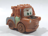Disney Pixar Cars Tow Mater Brown Plastic Toy Car Vehicle - Busted Side Mirrors