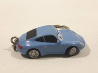 Disney Pixar Cars Porsche 911 Blue PVC Hard Rubber Light Blue Toy Car Vehicle Key Chain