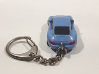 Disney Pixar Cars Porsche 911 Blue PVC Hard Rubber Light Blue Toy Car Vehicle Key Chain