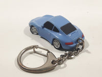 Disney Pixar Cars Porsche 911 Blue PVC Hard Rubber Light Blue Toy Car Vehicle Key Chain