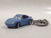 Disney Pixar Cars Porsche 911 Blue PVC Hard Rubber Light Blue Toy Car Vehicle Key Chain