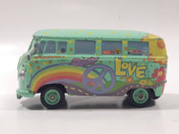 Disney Pixar Cars VW Bus Fillmore Volkswagen Groovy Love Flower Power Van Green Die Cast Toy Car Vehicle