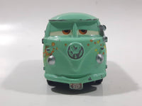 Disney Pixar Cars VW Bus Fillmore Volkswagen Groovy Love Flower Power Van Green Die Cast Toy Car Vehicle