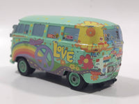 Disney Pixar Cars VW Bus Fillmore Volkswagen Groovy Love Flower Power Van Green Die Cast Toy Car Vehicle