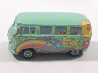 Disney Pixar Cars VW Bus Fillmore Volkswagen Groovy Love Flower Power Van Green Die Cast Toy Car Vehicle