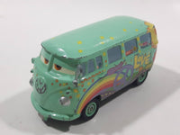 Disney Pixar Cars VW Bus Fillmore Volkswagen Groovy Love Flower Power Van Green Die Cast Toy Car Vehicle