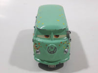 Disney Pixar Cars VW Bus Fillmore Volkswagen Groovy Love Flower Power Van Green Die Cast Toy Car Vehicle