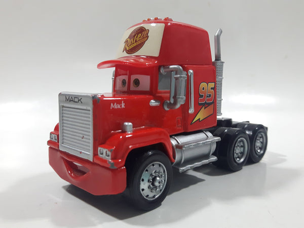 Mattel Disney Pixar Cars Mack Semi Truck #95 Red Plastic Die Cast Toy Car Vehicle