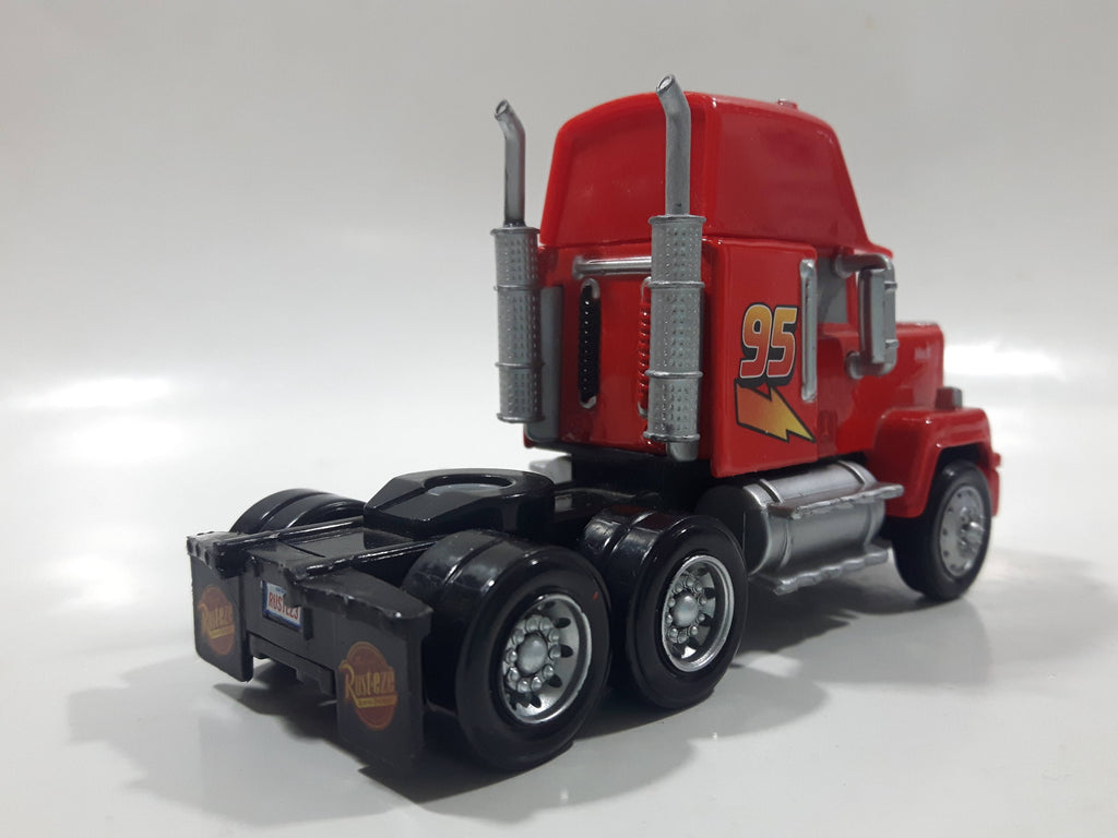 Mattel Disney Pixar Cars Mack Semi Truck #95 Red Plastic Die Cast Toy ...