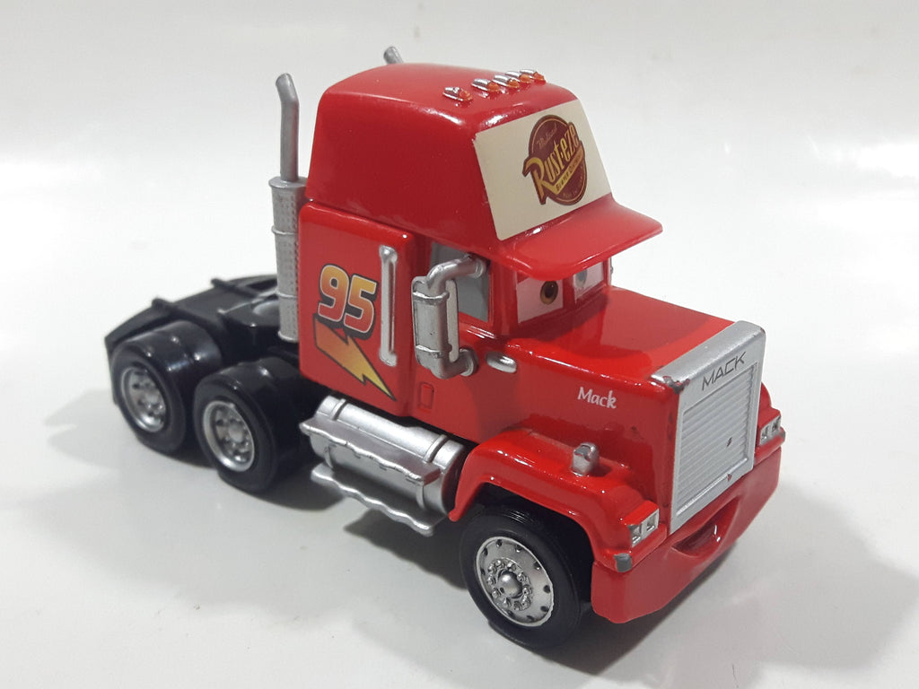 Mattel Disney Pixar Cars Mack Semi Truck #95 Red Plastic Die Cast Toy ...