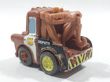 Disney Pixar Cars Tow Mater Deputy Police Cop Tow Truck Brown Plastic Die Cast Toy Car Vehicle - Broken Mirrors
