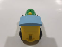 Unknown Brand Train Locomotive Yellow Green Blue 2 7/8" Long Plastic Toy Car Vehicle 350-1
