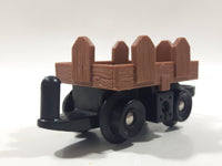 2003 Mattel Geotrax Wood Look Wagon Train Car 3 7/8" Long Plastic Toy Car Vehicle 1903CK