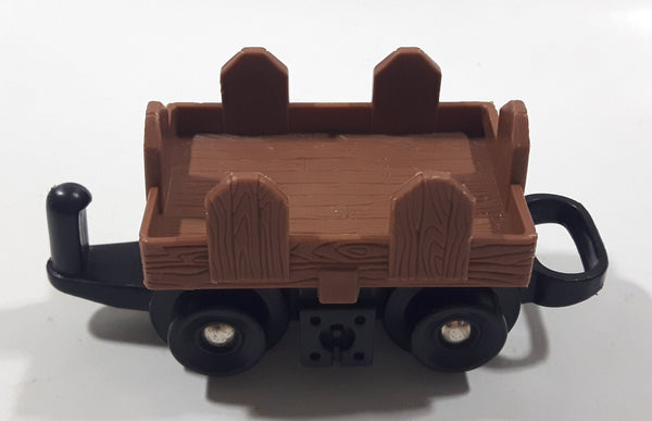 2003 Mattel Geotrax Wood Look Wagon Train Car 3 7/8" Long Plastic Toy Car Vehicle 1903CK