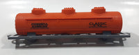 Unknown Brand Powerful Gasoline Special Design Classic 3 - 3S Fuel Tanker Car Orange 6 3/4" Long Plastic Toy Train Car Needs Repair