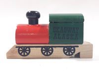 Skagway Alaska Red Green Black Wood Train Shaped Whistle 3 1/2" Long