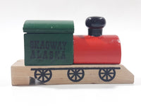 Skagway Alaska Red Green Black Wood Train Shaped Whistle 3 1/2" Long