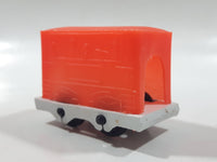 Unknown Brand Circus Passenger Car Orange and White 2 1/8" Long Plastic Die Cast Toy Vehicle Made in Hong Kong