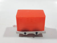 Unknown Brand Circus Passenger Car Orange and White 2 1/8" Long Plastic Die Cast Toy Vehicle Made in Hong Kong