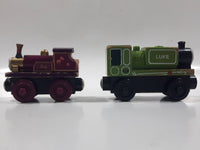 Thomas & Friends #22 Luke Green and Lady Pink Purple Wood Magnetic Toy Vehicles Damaged Corners
