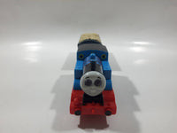 2009 Mattel Thomas & Friends Trackmaster Blue #1 Thomas The Tank Engine Pulling Grey Gravel Car 9" Long Plastic Toy Vehicle R9626