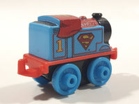 2014 Thomas & Friends Minis DC Comics #1 Superman Thomas Blue 2" Long Plastic Die Cast Toy Vehicle CGM30