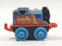 2014 Thomas & Friends Minis #1 Thomas Blue with Flames 2" Long Plastic Die Cast Toy Vehicle CGM30