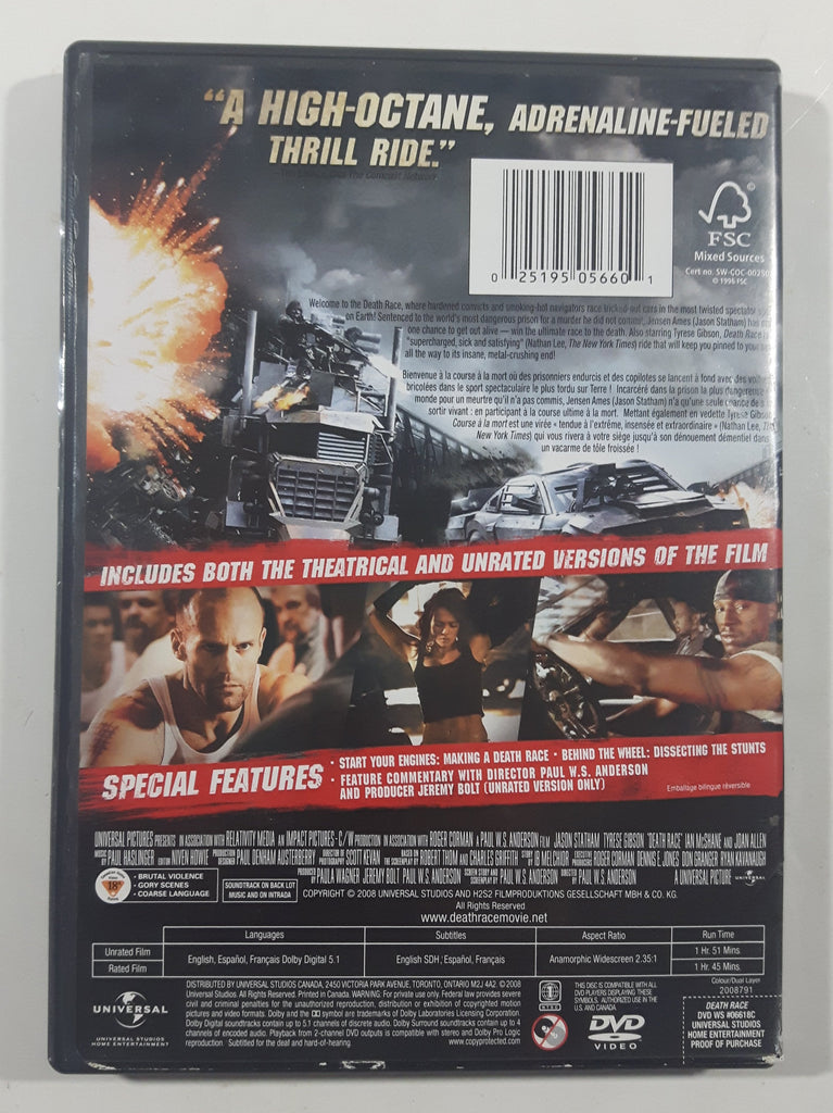 2008 Death Race DVD Movie Film Disc - USED – Treasure Valley Antiques ...