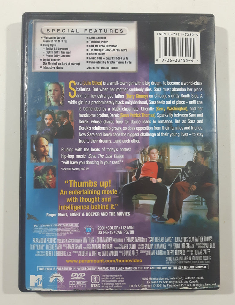 2001 Save The Last Dance DVD Movie Film Disc - USED – Treasure Valley ...